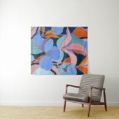 Kleurrijke Abstracte botanische kunstschildpad Wandkleed (In Situ (horizontaal))