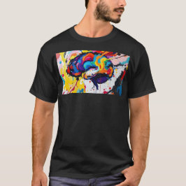 Kleurrijke Abstracte Brain Painting Autisme Bewust T-shirt