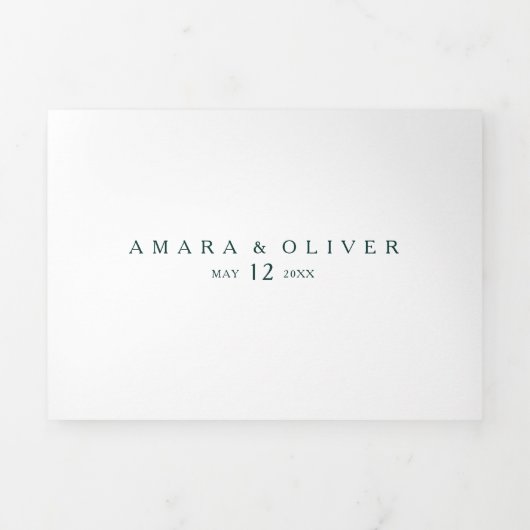 Kleurrijke Abstracte bruiloft alles in één drievou Drieluik Uitnodiging (Cover)