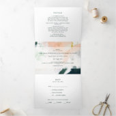 Kleurrijke Abstracte bruiloft alles in één drievou Drieluik Uitnodiging (Binnen)