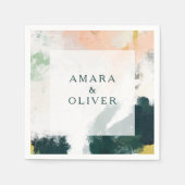 Kleurrijke Abstracte bruiloft servetten (Voorkant)