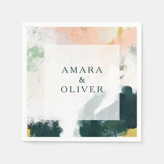 Kleurrijke Abstracte bruiloft servetten (Voorkant)
