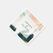 Kleurrijke Abstracte bruiloft servetten (Hoek)