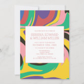 Kleurrijke Abstracte bruiloft uitnodiging (Voorkant)