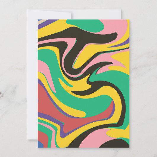 Kleurrijke Abstracte bruiloft uitnodiging (Achterkant)