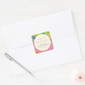 Kleurrijke Abstracte Bruiloftsshower Aangepaste Da Vierkante Sticker (Envelop)