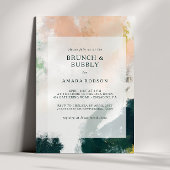 Kleurrijke Abstracte brunch en bubbeldouche Kaart