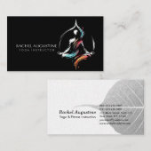 Kleurrijke Abstracte Brush Logo Meditatie-instruct Visitekaartje (Voorkant / Achterkant)