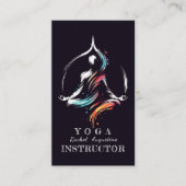 Kleurrijke Abstracte Brush Logo Meditatie-instruct Visitekaartje (Voorkant)