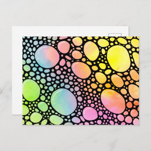 Kleurrijke Abstracte bubbels Briefkaart (Voorkant / Achterkant)