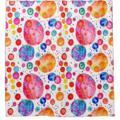 Kleurrijke Abstracte Bubbels Waterverf Douchegordijn (Voorkant)