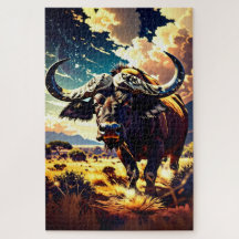 Kleurrijke Abstracte Buffalo Puzzel voor Volwassen