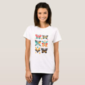 Kleurrijke Abstracte Butterfly Art Set T-shirt (Voorkant volledig)