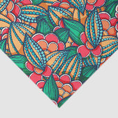 Kleurrijke abstracte cacaobonen, geïllustreerd pat tissuepapier (Detail)