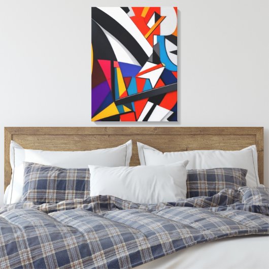 Kleurrijke abstracte Canvasmuurkunst voor Woonkame Canvas Afdruk (Insitu (Slaapkamer))