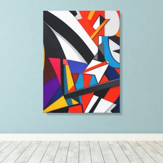 Kleurrijke abstracte Canvasmuurkunst voor Woonkame Canvas Afdruk (Insitu (Houten vloer))