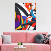 Kleurrijke abstracte Canvasmuurkunst voor Woonkame Canvas Afdruk (Insitu (Woonkamer))