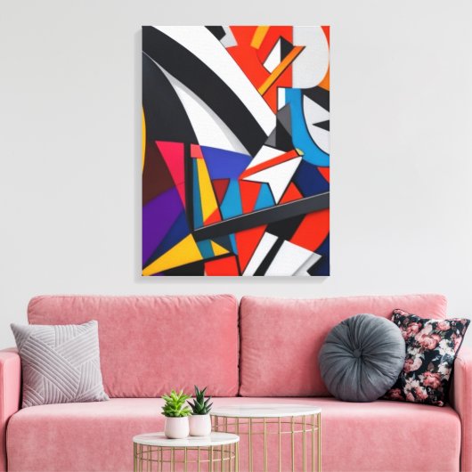 Kleurrijke abstracte Canvasmuurkunst voor Woonkame Canvas Afdruk (Insitu (Woonkamer))