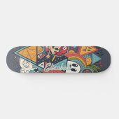 Kleurrijke Abstracte Cartoon Art – Levendig karakt Persoonlijk Skateboard (Horizontaal)