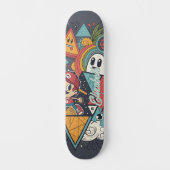 Kleurrijke Abstracte Cartoon Art – Levendig karakt Persoonlijk Skateboard (Voorkant)