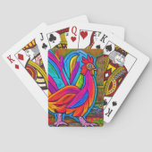 Kleurrijke Abstracte Cartoon Barn Rooster Pokerkaarten (Achterkant)