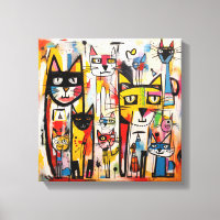 Kleurrijke Abstracte Cat nieuwe kunst