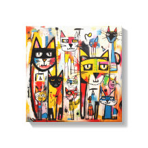 Kleurrijke Abstracte Cat nieuwe kunst