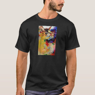Kleurrijke Abstracte Cat Vibrant Artistic Feline D T-shirt