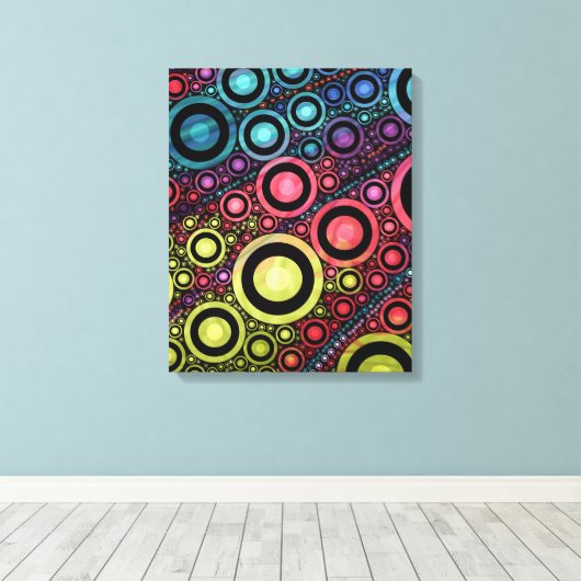 Kleurrijke Abstracte Circle Art Canvas Afdruk (Insitu (Houten vloer))