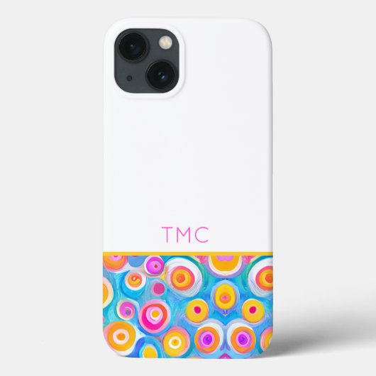 Kleurrijke Abstracte Cirkel Art INITIALEN Summer F Case-Mate iPhone Case (Achterkant)