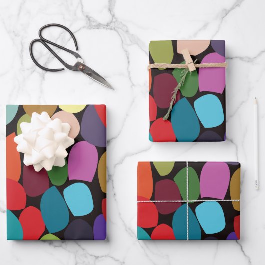 Kleurrijke Abstracte cirkels Inpakpapier Vel (Voorkant)