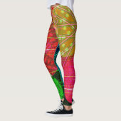 Kleurrijke Abstracte Cirkels Kunst Leggings (Links)