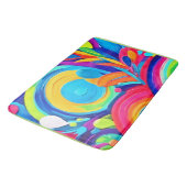 Kleurrijke Abstracte cirkels schilderen Badmat (Gekanteld)
