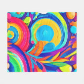 Kleurrijke Abstracte cirkels schilderen Fleece Deken (Voorkant (Horizontaal))