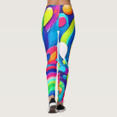 Kleurrijke Abstracte cirkels schilderen Leggings (Achterkant)