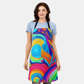 Kleurrijke Abstracte cirkels schilderen Schort (Gedragen)