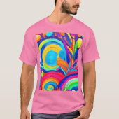 Kleurrijke Abstracte cirkels schilderen T-shirt (Voorkant)