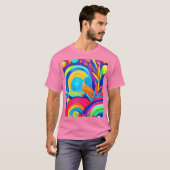 Kleurrijke Abstracte cirkels schilderen T-shirt (Voorkant volledig)