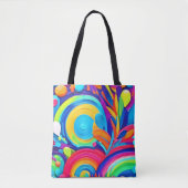 Kleurrijke Abstracte cirkels schilderen Tote Bag (Voorkant)