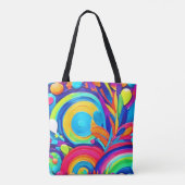 Kleurrijke Abstracte cirkels schilderen Tote Bag (Achterkant)