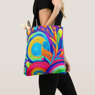 Kleurrijke Abstracte cirkels schilderen Tote Bag