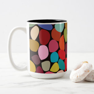 Kleurrijke Abstracte cirkels Tweekleurige Koffiemok