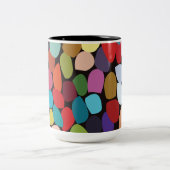 Kleurrijke Abstracte cirkels Tweekleurige Koffiemok (Center)
