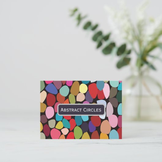 Kleurrijke Abstracte cirkels Visitekaartje (Staand voorkant)