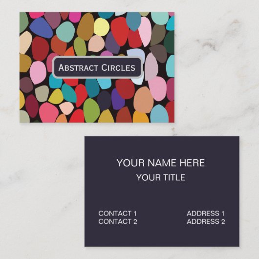 Kleurrijke Abstracte cirkels Visitekaartje (Voorkant / Achterkant)