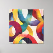 Kleurrijke Abstracte Cirkelvormige Ringen Canvas Afdruk (Voorkant)