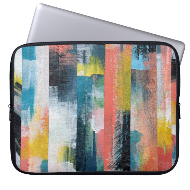 Kleurrijke abstracte collage. laptop sleeve (Voorkant)