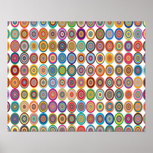 Kleurrijke Abstracte, compacte cirkels Poster (Voorkant)