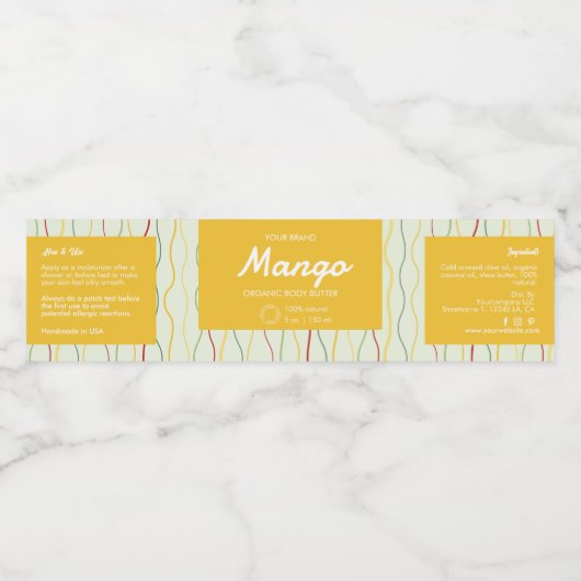 Kleurrijke Abstracte cosmetica potje wrap rond lab Waterfles Etiket (Enkel label)