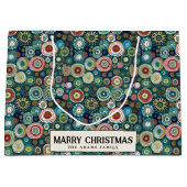 Kleurrijke Abstracte Custom Merry Christmas Groot Cadeauzakje (Voorkant)
